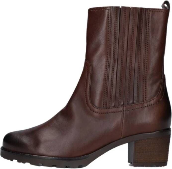 Gabor Cognac Leren Enkellaarzen 801.4 Brown Dames