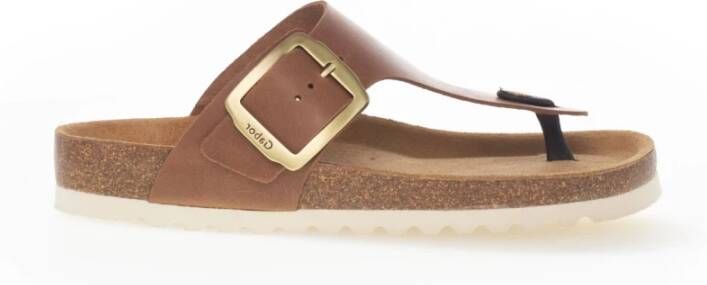 Gabor Cognac Leren Muiltje Sandalen Brown Dames