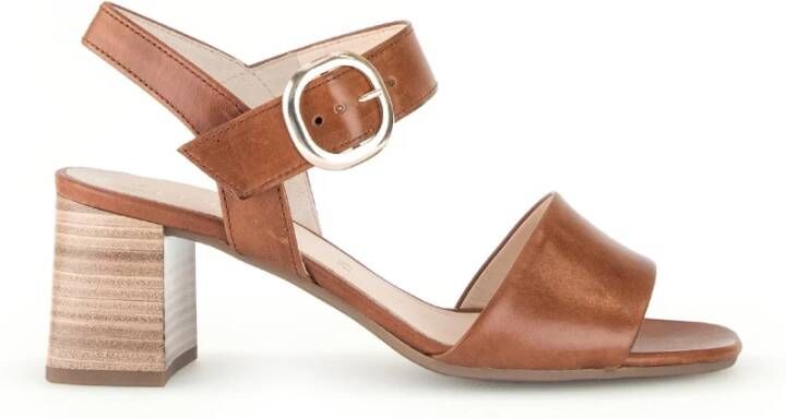 Gabor Cognac Leren Zomer Sandalen Brown Dames