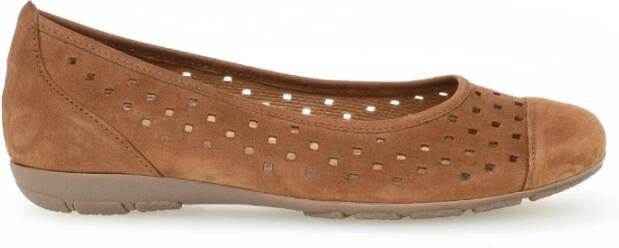 Gabor Cognac Suède Ballerina's Brown Dames