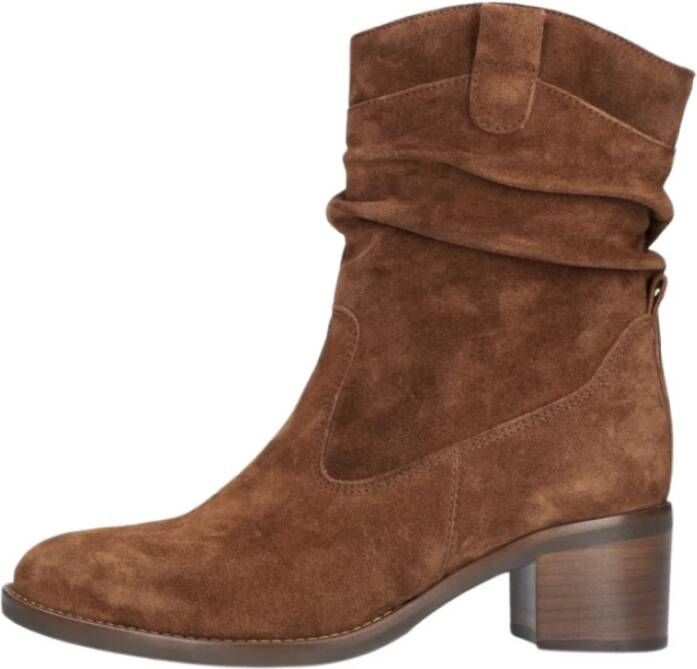 Gabor Cognac Suède Enkellaarsjes 670.2 Brown Dames