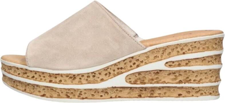 Gabor Comfortabele Beige Suède Slipper 650.1 Beige Dames