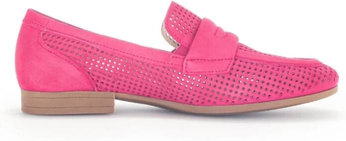 Gabor Comfortabele suède damesloafer Pink Dames