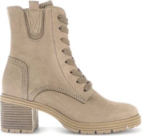 Gabor Ecru Nubuck Veterschoenen Beige Dames