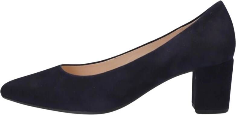 Gabor Elegante Blauwe Suède Blokhak Pumps Blue Dames