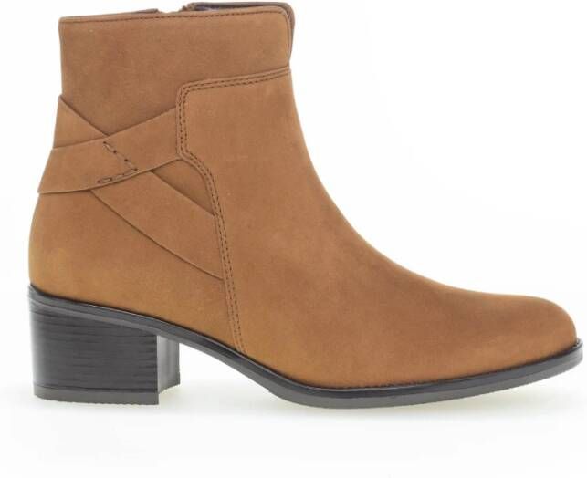 Gabor Elegante Nubuck Enkellaarzen Brown Dames