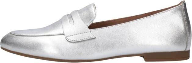 Gabor Elegante Zilveren Loafer Cut Out Gray Dames