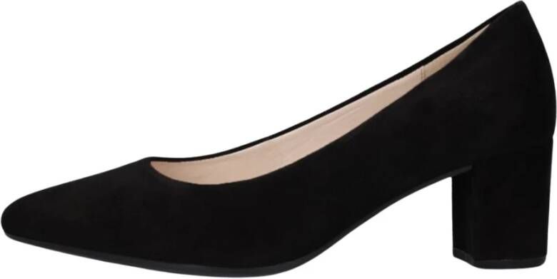 Gabor Elegante Zwarte Suède Blokhak Pump Black Dames