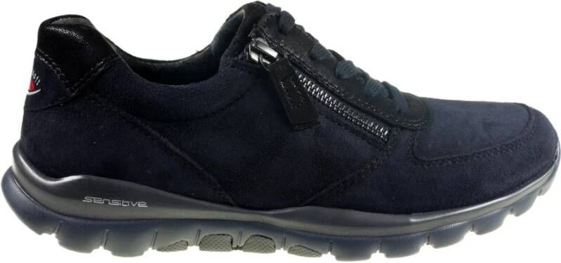 Gabor Flexibele wandelsneaker Blauw Nubuck Blue Dames