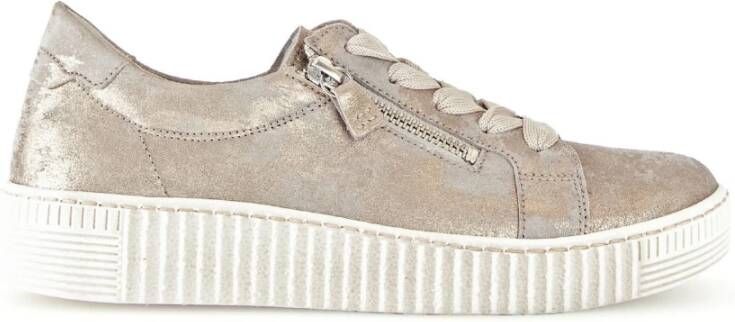 Gabor Fluweel Leren Sneakers Gray Dames