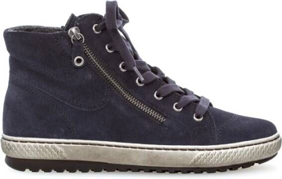 Gabor Fluwelen hoge sneakers Blue Dames