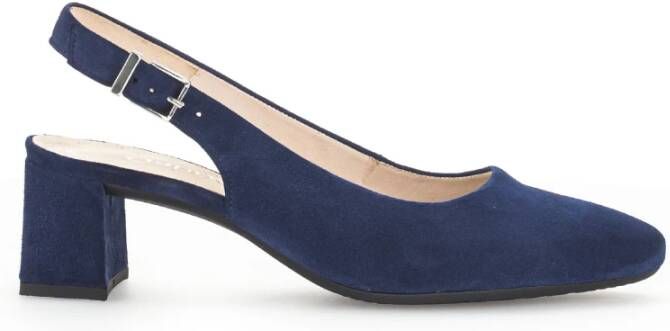 Gabor Fluwelen Leren Marine Slingback Schoenen Blue Dames