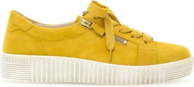 Gabor Gele Suède Sneakers Yellow Dames