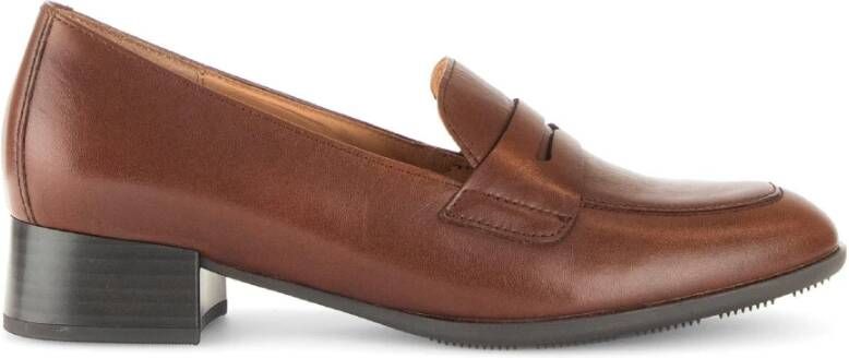 Gabor Gladleren loafer stadstijl Brown Dames