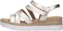 Gabor Gouden Leren Sandalen Stijlvol Platform Beige Dames - Thumbnail 3