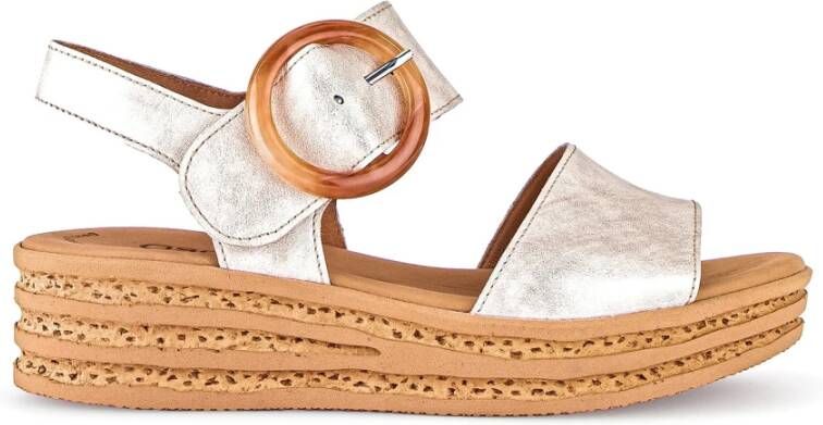 Gabor Gouden Parel Leren Sandalen Multicolor Dames