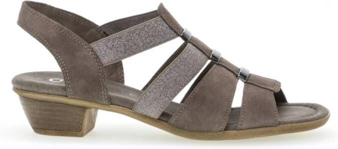 Gabor Grijze Fluweel Sandalen Comfortabele Stijl Gray Dames