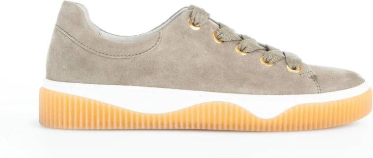 Gabor Grijze Leren Casual Sport Sneaker Gray Dames