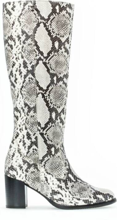 Gabor Grijze Leren Enkellaarzen Reptielenprint Gray Dames