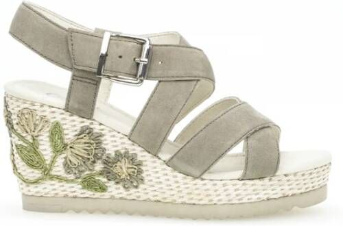 Gabor Grijze Leren Sandalen met Gesp Sluiting Gray Dames