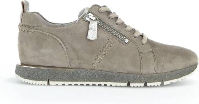 Gabor Grijze Leren Sneakers Gray Dames