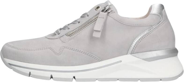 Gabor Grijze Suède Lage Sneakers Gray Dames