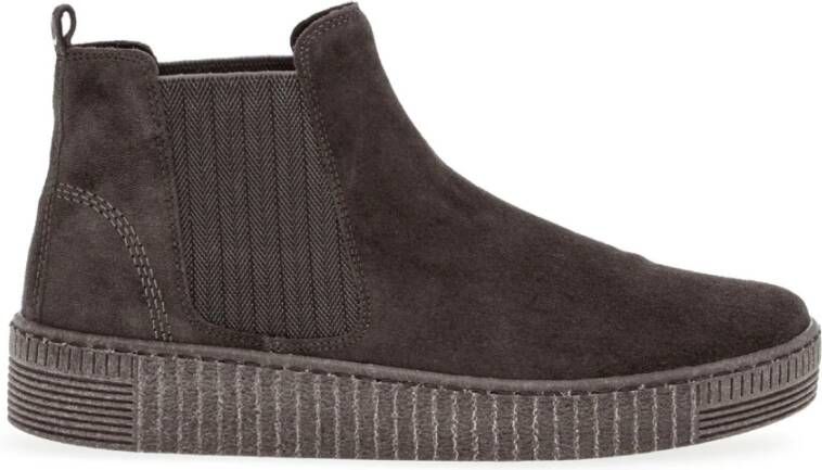 Gabor Grijze Velvet Chelsea Boot Gray Dames