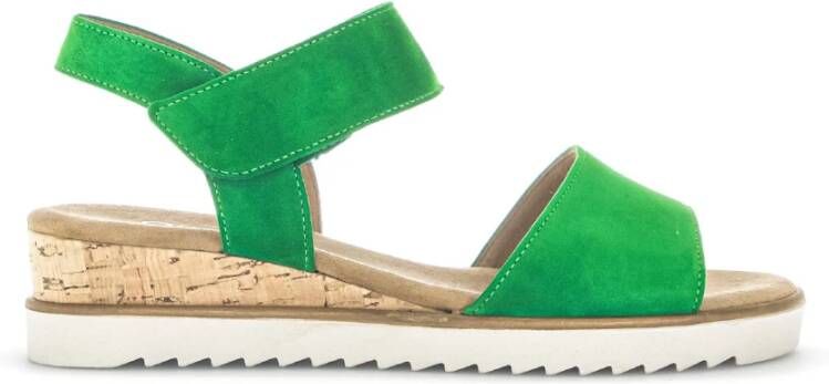 Gabor Groene Sandalen Comfortabele Sleehak Green Dames