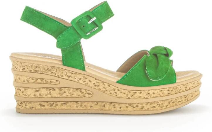 Gabor Groene Velours Sandalen Comfortabel Stijlvol Green Dames