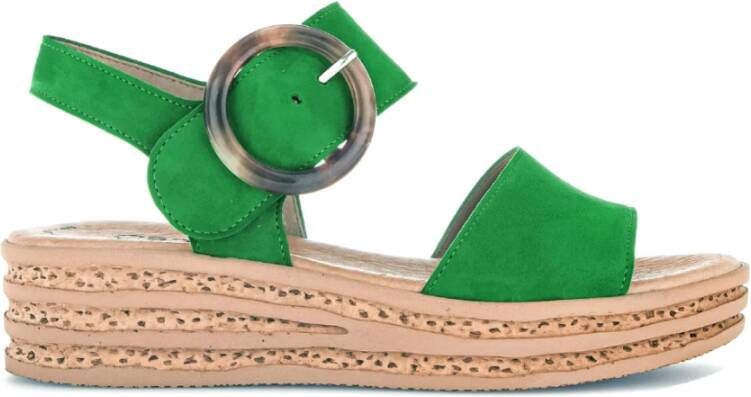 Gabor Groene Velours Sandalen Green Dames