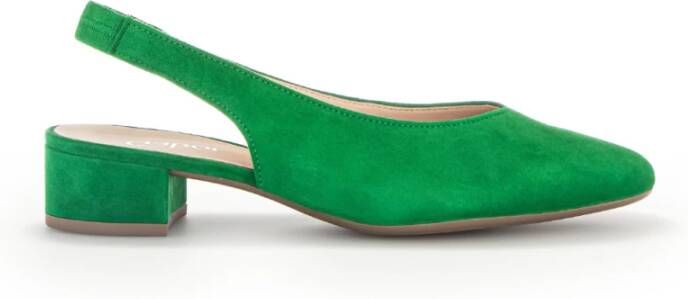 Gabor Groene Velours Slingback Schoenen Green Dames