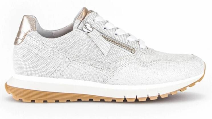 Gabor Hagedis Satijn Sneakers White Dames