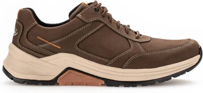 Gabor Heren Lage Sneakers Leer Verwisselbaar Voetbed Brown Heren