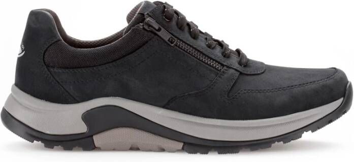 Gabor Heren Sneakers Laag Gecertificeerd Leer Veters Black Heren