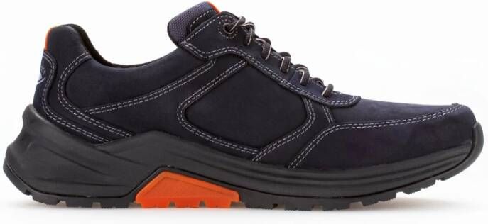 Gabor Heren wandelsneakers met luxe suède en comfort Blue Heren