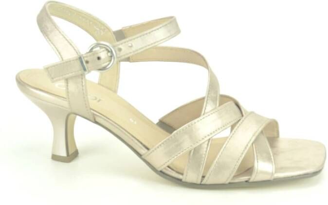 Gabor Stijlvolle Goud Sand Hoge Hak Sandalen Yellow Dames