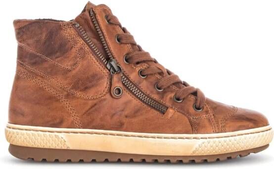 Gabor Hoge leren sneakers Brown Dames