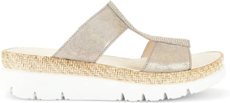 Gabor Iridescent beige leren muiltjes Beige Dames