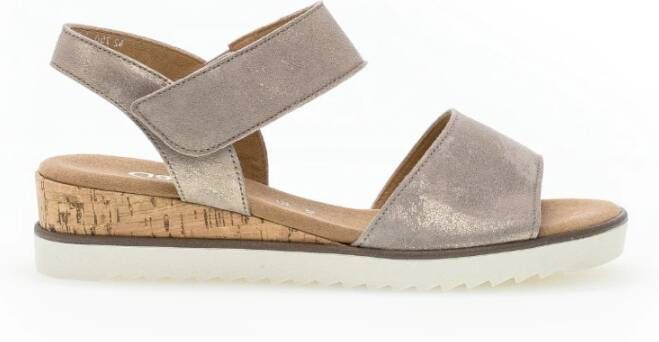 Gabor Iridescent Velvet Sandals Gray Dames