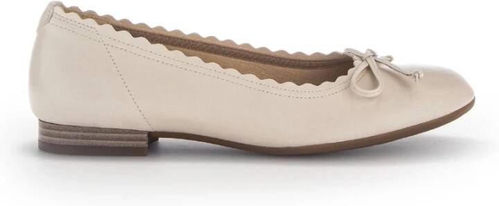 Gabor Klassieke Leren Ballerina Schoenen Beige Dames