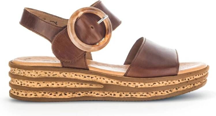 Gabor Klassieke Leren Sandalen Brown Dames