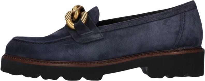 Gabor Klassieke Loafers met Gouden Kettingdetail Blue Dames