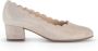 Gabor Beige-gouden metallic leren pumps Beige Dames - Thumbnail 1