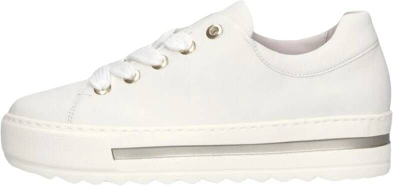 Gabor Lage Platform Sneakers met Gouden Accenten White Dames