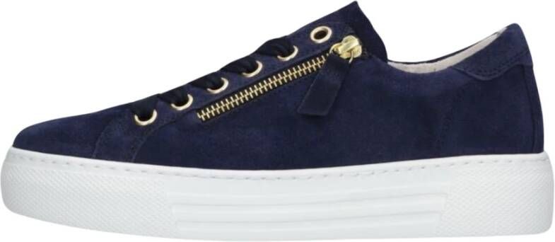 Gabor Lage Sneakers Donkerblauw Suède Blue Dames