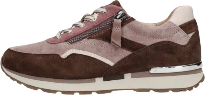 Gabor Lage Sneakers Roze Bruin Wit Multicolor Dames