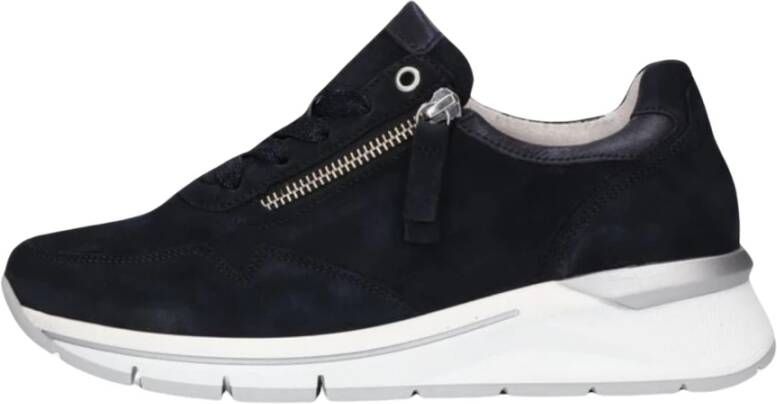 Gabor Lage Suède Sneaker 587 Comfort Collectie Blue Dames