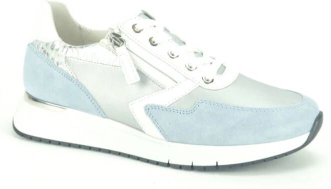 Gabor Blauw en Zilver Runner + Tiret Sneakers Blue Dames