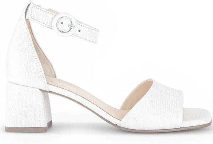 Gabor LizardCheope Sandalen met Hak White Dames