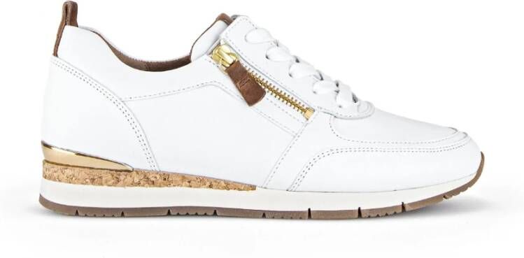 Gabor Luxe witte cognac leren sneakers Multicolor Dames